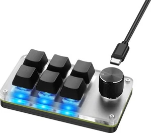 Mini Macro Programmable Keyboard USB Mini 6 Key 1 Knob Mechanical OSU Gaming RGB - Picture 1 of 8