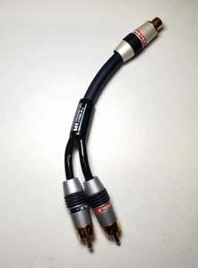 Original Monster RCA Stecker auf 2 RCA Buchse Audio Lautsprecher Adapter Y Splitter Kabel - Bild 1 von 5