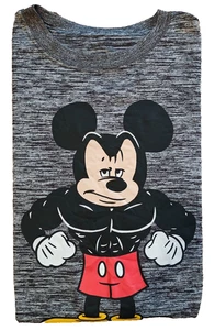 Disney Pullover Shirt Erwachsene Kurzarm schwarz & grau marmoriert Größe M - Bild 1 von 4