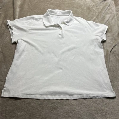 Camisa Lands' End para mujer 2X blanca manga corta ropa deportiva polo elástica nueva sin etiquetas Foto 1 de 4