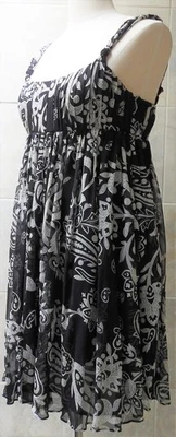 INC 100% Silk Dress sz 8 (Chest 34") Black White Paisley Sleeveless Empire Waist - Image 1 of 4
