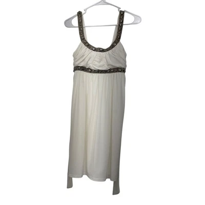 Vestido Babydoll Jodi Kristopher Y2k Mujer Crema Adornado Cintura Imperio Talla S Foto 1 de 4