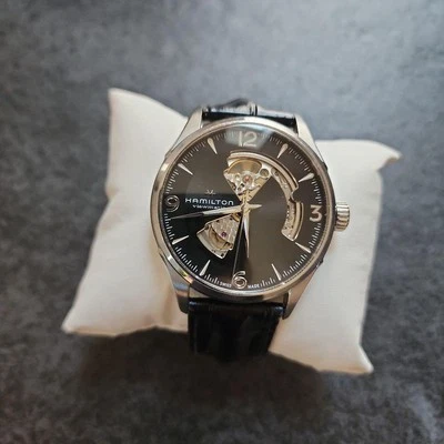Reloj Hombre Hamilton Jazzmaster Open Heart 40mm Automático Negro H327050 Foto 1 de 4