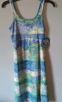 NUEVO CON ETIQUETAS COLUMBIA Vestido sin mangas para mujer talla S Omni Freeze multicolor azul’s Foto 1 de 4