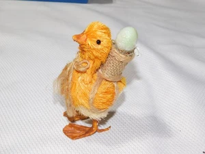 Vintage Osterei Pappmaché Baby Küken mit Ei & Korb - Bild 1 von 3