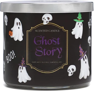Halloween Candles, Pumpkin Spice Scented Candle for Halloween Ghost Decor, 3 Wic - Picture 1 of 12