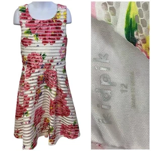 Kid Pik Dress Girls 12 Pink Floral Birthday Wedding Graduation Summer Party - Picture 1 of 14
