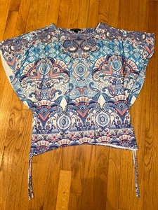 Style & Co. Boho Top Damen Gr. XL Blau Saphir Blau Strass Pullover - Bild 1 von 2