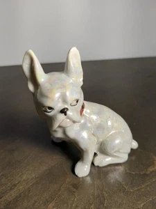 Estatuilla de porcelana Bulldog Francés vintage Japón Lusterware 3 pulgadas de alto - Imagen 1 de 12