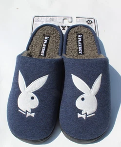 Playboy Herren Hausschuhe Pantoletten 12,5, XL 13-14 Blau Grau Damen 15 Schuhe ANGEBOT NEU - Bild 1 von 6