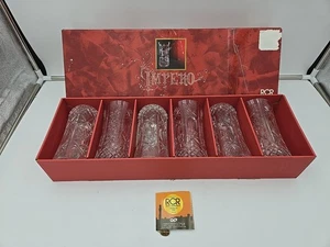 Impero Italian Crystal (6) Pc. Highball Tumblers, 11 Oz., RCR W/ Orig Box, USED - Picture 1 of 6