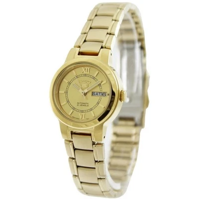 Reloj de vestir para mujer Seiko 5 automático 21 joyas SYME58K1 dorado Foto 1 de 4