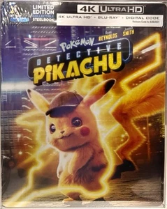 POKÉMON: DETECTIVE PIKACHU 4K BR LE STEELBOOK w/PROTECTOR & EXPERT PACKAGING - Picture 1 of 9