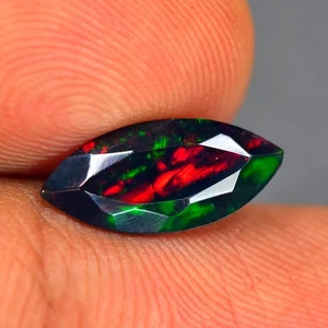 1.15Ct Marquise_Stunning Rainbow 3D Flash Natural Solid Welo Black Opal - Picture 1 of 1