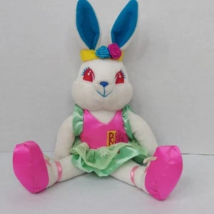 Raro 1998 LISA FRANK Stuffins ROSA peluche berretto ballerina coniglietto coniglio 10,5" - Foto 1 di 15