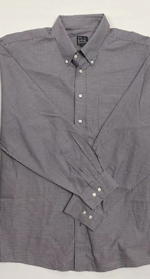 Camisa Jos A Bank Traveler's Collection Para Hombre XXL Negra Cuadros 100% Algodón Foto 1 de 4