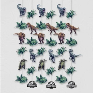 DINOSAUR JURASSIC WORLD INTO THE WILD PARTY STRING DECORATIONS PACK OF 6 STRINGS - Picture 1 of 3