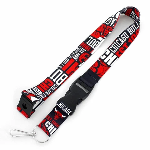 Chicago Bulls Dynamic Design Lanyard [NEW] NBA Key Chain Ring ID Badge Strap Cover