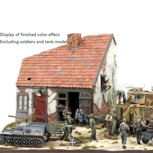Kit modellini da costruzione fatti a mano 1/35 rovine casa scena diorama in legno non dipinto nuovo - Foto 1 di 8