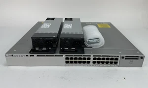 Cisco Catalyst WS-C3850-24U-S 24-Port 1GE UPoE Ethernet Switch 2x 1100W PSU Ears - Picture 1 of 12