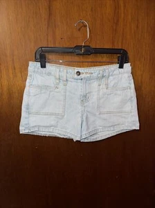 VTG Lei Womens Light Wash Denim Jean Shorts Size 5 Y2K Square Pockets - Bild 1 von 7