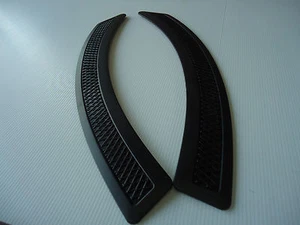 CAR SIDE FENDER WHEEL RIM ARC AIR FLOW SCOOP DECORATION VENT BLACK X 2 PIECES - Picture 1 of 8