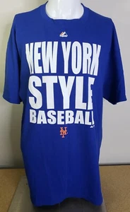 New York Mets Majestic MLB T-Shirt Mens XL Blue New York Style Baseball - Picture 1 of 9