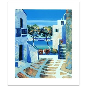 Serigrafía LED KERFILY "MYKONOS II" numerada y firmada a mano. Certificado de autenticidad. NUEVO - Imagen 1 de 3
