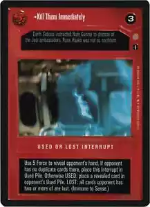 Uccidili immediatamente (Coruscant) | Decifra Star Wars CCG | NM/LP - Foto 1 di 1