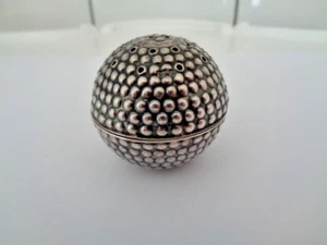 Antiker Silber Golfball Design Pfeffertopf Streuer um 1906 selten gepunzt gebraucht - Bild 1 von 22