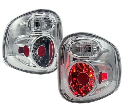 Chrome 1997-2003 Ford F-150 F150 Flareside LED LOOK Tail Lights Brake Lamps - Image 1 of 3