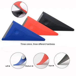 3Pcs Contour Squeegee Window Tint Vinyl Wrap Install Tool Soft Triangle Squeegee - Picture 1 of 9