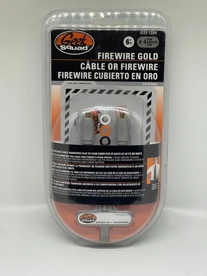 GEEK SQUAD FIREWIRE GOLD CABLE FIREWIRE EN OR IEEE1394. NEW SEALED PACKAGE - Image 1 of 2