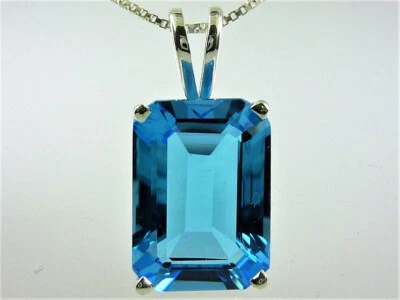 Astounding Blau Topas Edelstein 925 Sterling Silber Handgemacht Anhänger G-34 - Bild 1 von 4