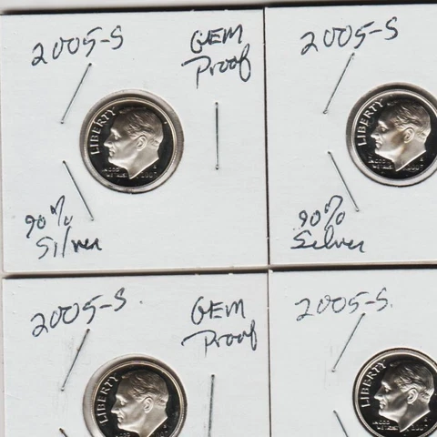 2005 S Roosevelt Dime 90% SILVER Proof FROSTY Coin President GEM Roosie ST ore Cover