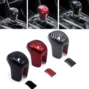 Black Gear Shift Knob Cover Fit For Honda Civic 10th 2016-2021 Carbon Fiber ABS - Picture 1 of 5