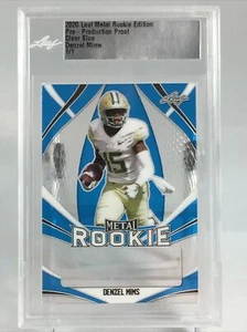 1/1 SSP DENZEL MIMS 2020 Leaf Metal Rookie RC Clear BLU Proof ONE OF ONE JETS - Foto 1 di 12