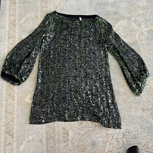 Seltenes sexy ELIZABETH AND JAMES MEHRFARBIGES PAILLETTEN-Minikleid mit Slip XS - Bild 1 von 3