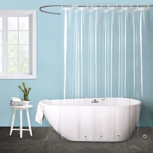 Extra Wide Fabric Shower Curtain Liner with 6 Magnets, 84" W x 72" L, Waterproof - Picture 1 of 7