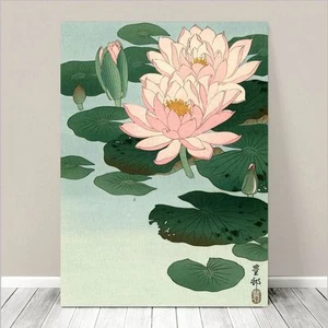 Hermoso Arte Floral Japonés ~ IMPRESIÓN EN LIENZO 8x10" Lirio en Flor - Kosón - Imagen 1 de 1