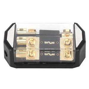 Box 3 Way Distribution Block 1x0GA In 3x4GA Out For Car Yacht Stereo - Imagen 1 de 12