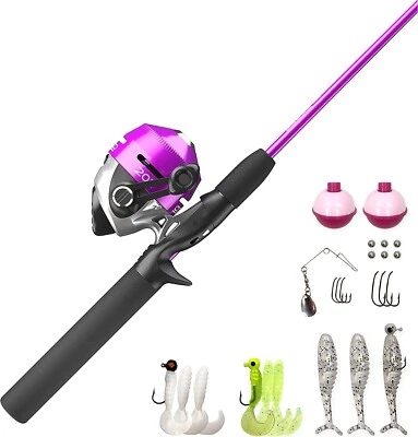 Zebco 202 Spincast Reel and Fishing Rod Combo, 5' 6" 2-Piece, Size 30 Reel, Pink - Image 1 of 4