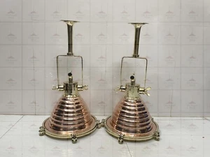 Copper & Brass Ceiling Pendant Light | Modern Farmhouse Decor Set Of 2 - Picture 1 of 8