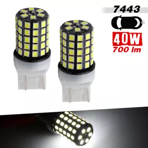 2x 7443 7440 White LED Bulbs 700 LM for Reverse or Brake-Tail Stop Light Bulbs - Bild 1 von 6