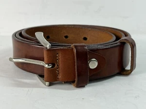 Cintura uomo Vero Cuoio taglia 35-36 pelle marrone made in Italy fibbia inox - Foto 1 di 9