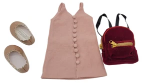 Puppen Kleid Puppenkleidung 43 cm Rucksack Schuhe Kleid für Babypuppe Garderobe - Bild 1 von 7