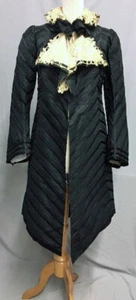 22-005, Edwardian 1904 - 1908 außergewöhnlicher schwarzer Seiden- & Spitzenmantel - Bild 1 von 11