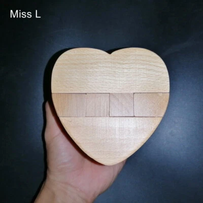 3D Puzzle Wooden Heart Gift Box Game Toy Brain Teaser Wedding Ring Secret Box - Image 1 of 4