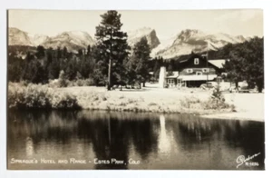 Sprague’s Hotel And Range Estes Park Colorado CO RPPC vera foto cartolina c1940s - Foto 1 di 2