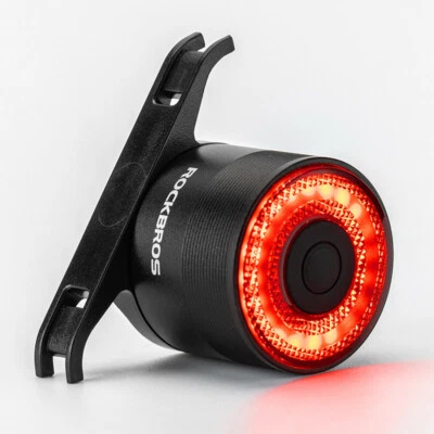 RockBros Bike Tail Lights Smart Rear Light Auto Brake Sensing USB Reharging LED - Image 1 of 4